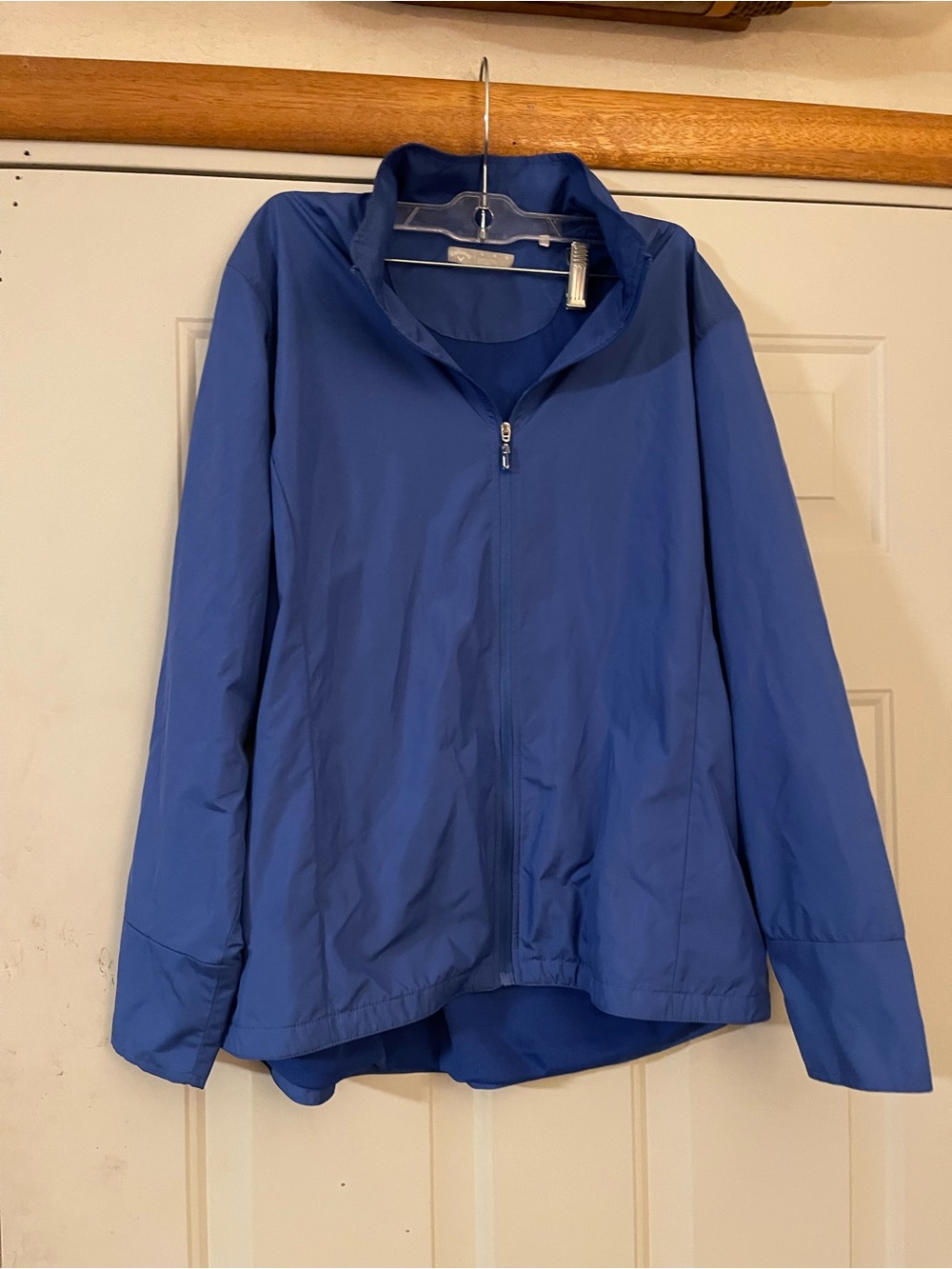 Callaway women’s Golf Windbreaker Jacket Blue L Zip Stand-Up Collar Long Sleeve